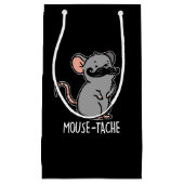 Muistache Funny Mouse Pun Dark BG Klein Cadeauzakje (Voorkant)