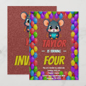 Muisunieke gepersonaliseerde verjaardagsuitnodigin kaart (Voorkant / Achterkant)