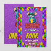 Muisunieke gepersonaliseerde verjaardagsuitnodigin kaart (Voorkant / Achterkant)