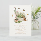 Muisvlinder bijen tuin Baby shower Kaart (Staand voorkant)