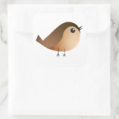 Muisvogel Cartoon Vierkante Sticker (Tas)