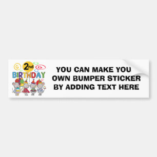 Muizen 2e verjaardag T-shirts en geschenken Bumpersticker