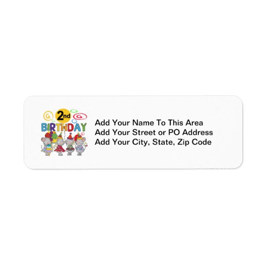 Muizen 2e verjaardag T-shirts en geschenken Etiket (Voorkant)