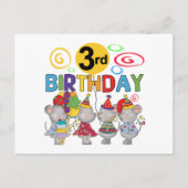 Muizen 3e verjaardag T-shirts en geschenken Briefkaart (Voorkant)