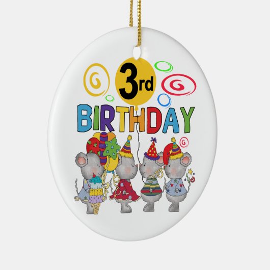 Muizen 3e verjaardag T-shirts en geschenken Keramisch Ornament (Rechts)