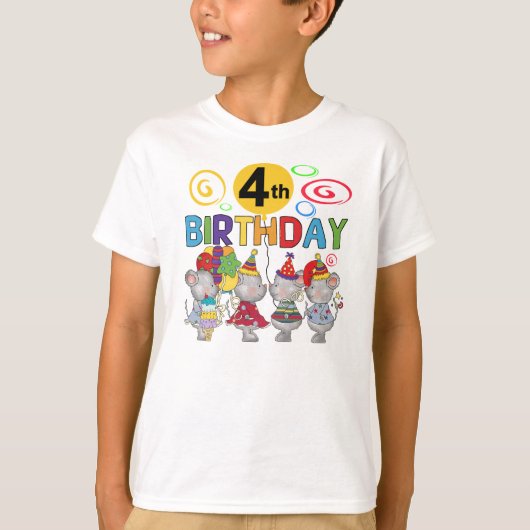 Muizen 4e verjaardag T-shirts en geschenken (Voorkant)