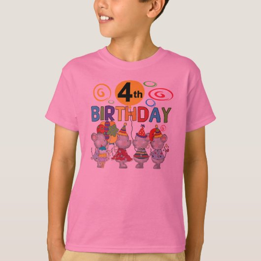 Muizen 4e verjaardag T-shirts en geschenken (Voorkant)