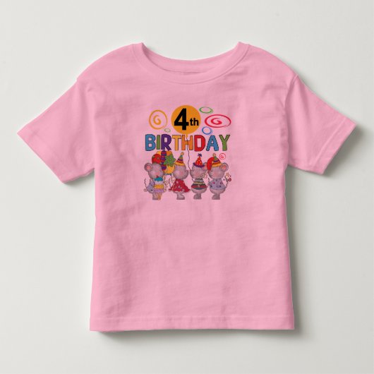 Muizen 4e verjaardag T-shirts en geschenken (Voorkant)