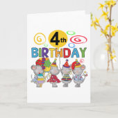 Muizen 4e verjaardag T-shirts en geschenken Kaart (Gele Bloem)