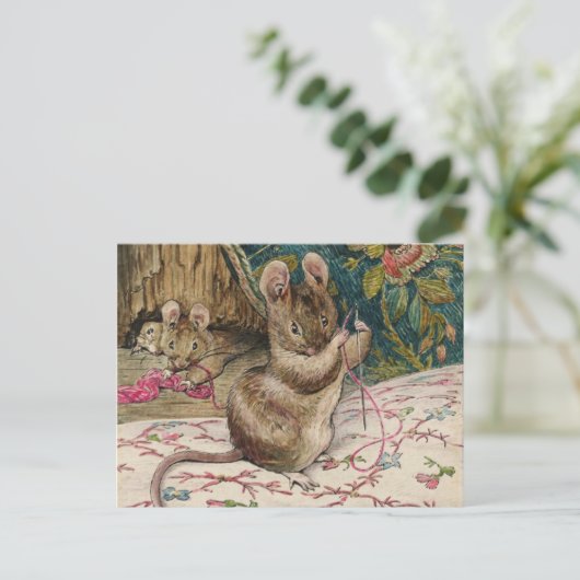 Muizen aan het werk - Beatrix Potter Briefkaart (Staand voorkant)