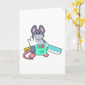 Muizen als kapper met schaar en kam kaart (Gele Bloem)