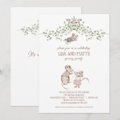 Muizen Baby shower Kaart (Voorkant / Achterkant)