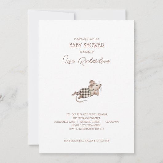 Muizen Baby shower Kaart (Voorkant)