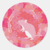 Muizen bloem des levens ronde sticker (Voorkant)