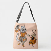 muizen dansen met kattendruk crossbody tas (Achterkant)