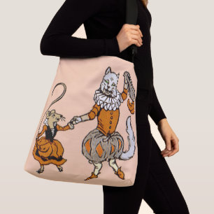 muizen dansen met kattendruk crossbody tas