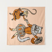muizen dansen met kattendruk wandkleed (Voorkant (horizontaal))