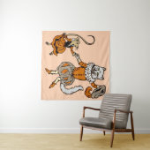 muizen dansen met kattendruk wandkleed (In Situ (horizontaal))
