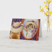 Muizen die een lentehoed dragen Spiegel Waterverf  Kaart (Gele Bloem)