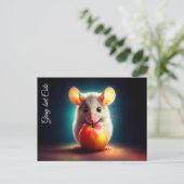 Muizen dierenappel lichte natuur mooi grappig briefkaart (Staand voorkant)