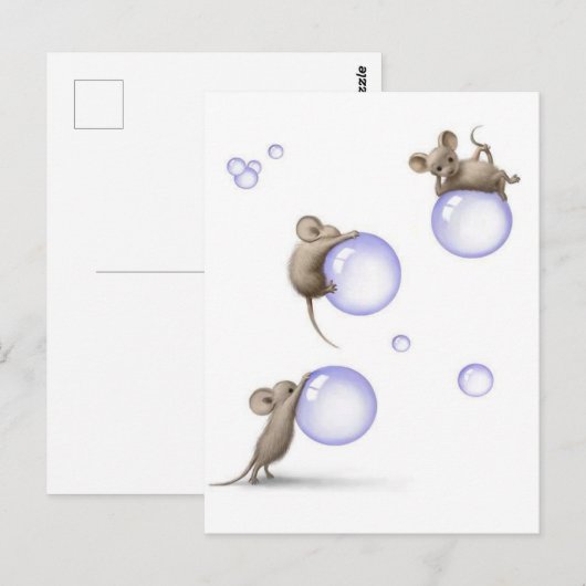 Muizen en bellen briefkaart (Voorkant / Achterkant)