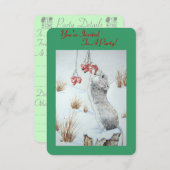 Muizen en bessen Sneeuwscène Wildlife Kerstmis Kaart (Voorkant / Achterkant)