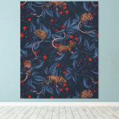 Muizen en bramen op de marine canvas afdruk (Insitu (Houten vloer))