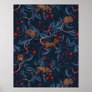 Muizen en bramen op de marine poster