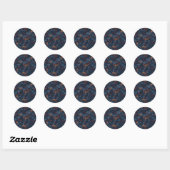 Muizen en bramen op de marine ronde sticker (Vel)