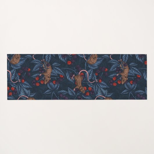 Muizen en bramen op de marine yogamat (Achterkant (horizontaal))