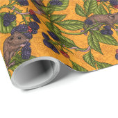 Muizen en bramen op geel cadeaupapier (Rol Hoek)