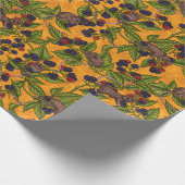 Muizen en bramen op geel cadeaupapier (Hoek)