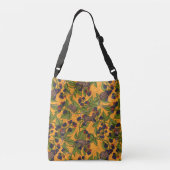 Muizen en bramen op geel crossbody tas (Achterkant)