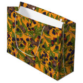 Muizen en bramen op geel groot cadeauzakje (Voorkant Gekanteld)