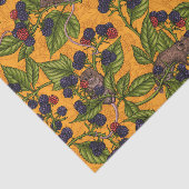 Muizen en bramen op geel tissuepapier (Detail)