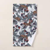 Muizen en bramen op wit bad handdoek (Handdoek)