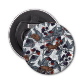 Muizen en bramen op wit button flesopener (Voorkant)