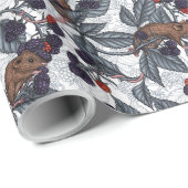 Muizen en bramen op wit cadeaupapier (Rol Hoek)