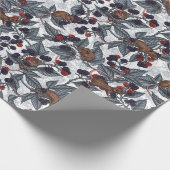 Muizen en bramen op wit cadeaupapier (Hoek)