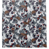 Muizen en bramen op wit douchegordijn (Voorkant)