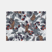 Muizen en bramen op wit fleece deken (Voorkant (Horizontaal))