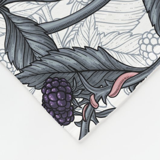 Muizen en bramen op wit fleece deken (Hoek)