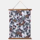 Muizen en bramen op wit hangend wandkleed (Voorkant)