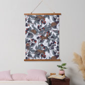 Muizen en bramen op wit hangend wandkleed (Slaapkamer)