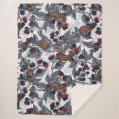 Muizen en bramen op wit sherpa deken (Voorkant)