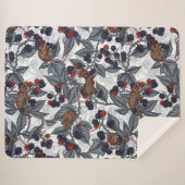 Muizen en bramen op wit sherpa deken (Voorkant (horizontaal))