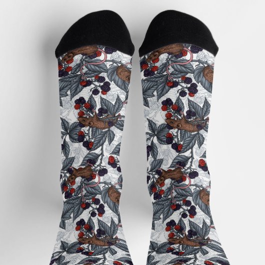 Muizen en bramen op wit sokken (Top)