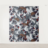 Muizen en bramen op wit wandkleed (Voorkant)