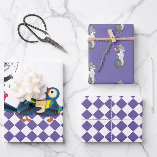 Muizen en eekhoorns spelen een concert inpakpapier vel (Voorkant)