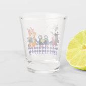 Muizen en eekhoorns spelen een concert shot glas (Achterkant)